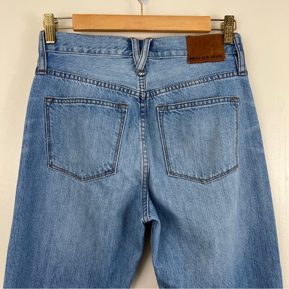 J. Crew Point Sur High Rise Retro Denim Distressed Light Wash Raw Hem Size 26 - Picture 8 of 16